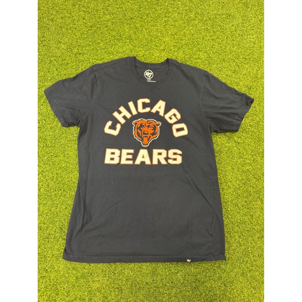 47 Brand Chicago Bears NFL Graphic T-Shirt Mens M/L Navy Blue Cotton Tee